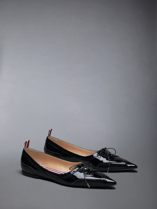 PATENT POINTED WINGTIP BALLERINA - image 2