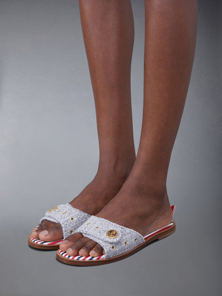 ツイード アンカーボタン クラッケット ミディアム グレー