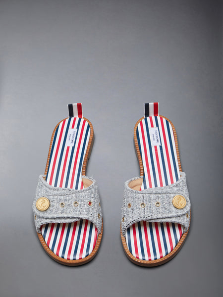 ツイード アンカーボタン クラッケット ミディアム グレー