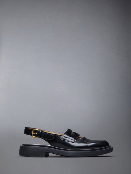 SPAZZOLATO SLINGBACK PENNY LOAFER BLACK