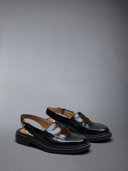 SPAZZOLATO SLINGBACK PENNY LOAFER BLACK
