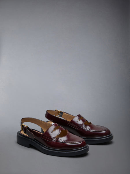 SPAZZOLATO SLINGBACK PENNY LOAFER BURGUNDY