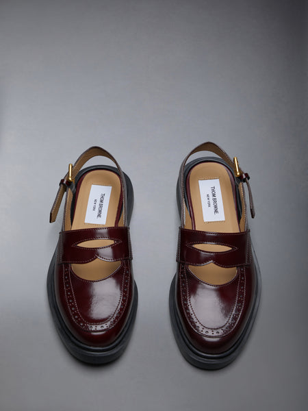 SPAZZOLATO SLINGBACK PENNY LOAFER BURGUNDY