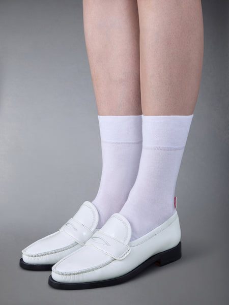 SPAZZOLATO PLEATED VARSITY LOAFER WHITE