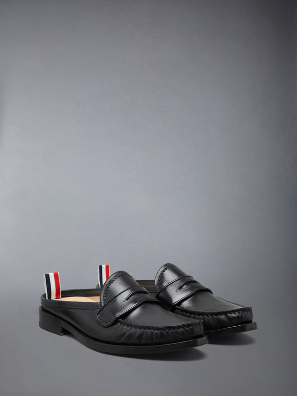 CALF LEATHER SOLE PLEATED VARSITY LOAFER MULE - image 2