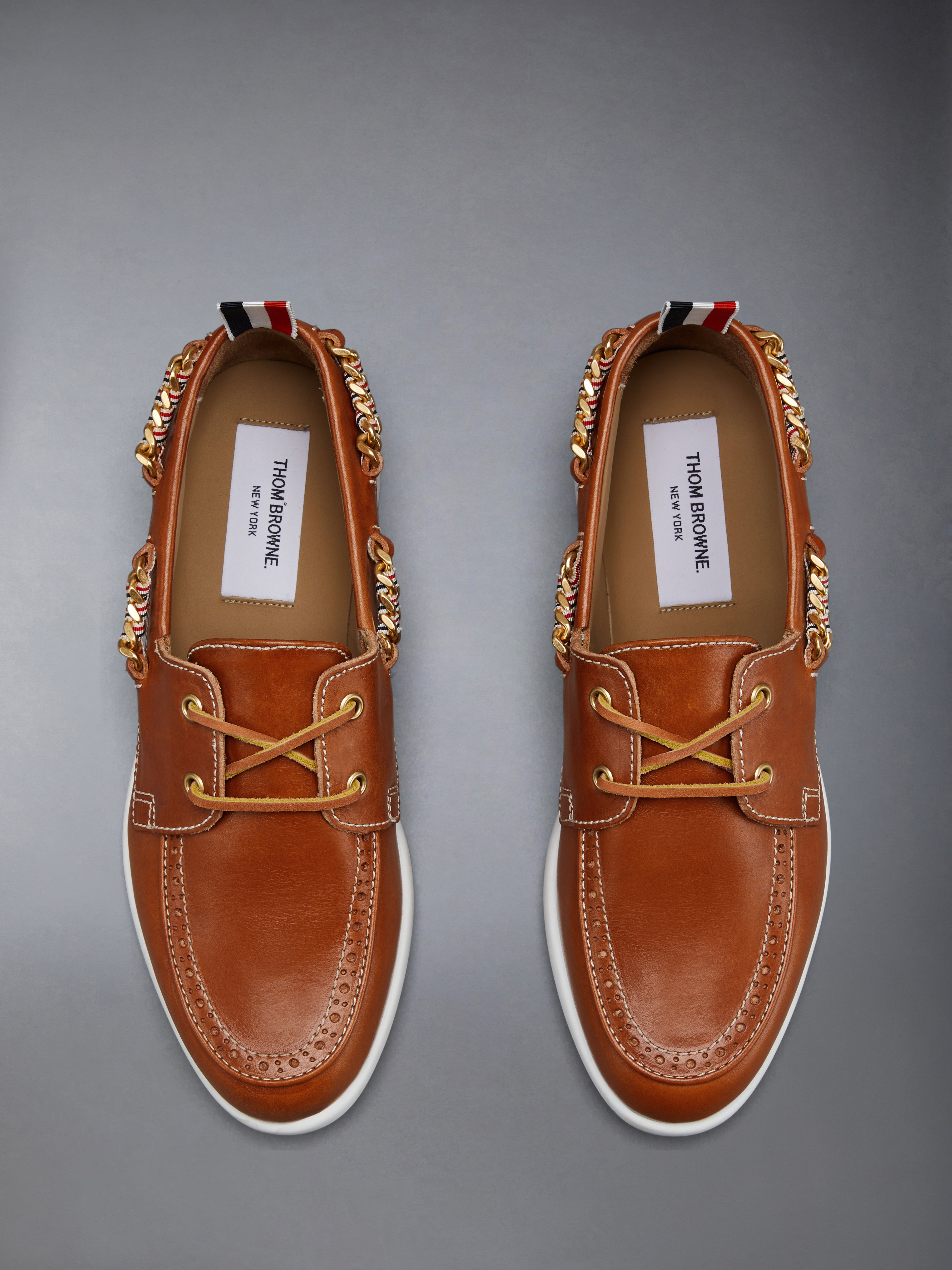 Vacchetta Brogue Boat Shoe | Thom Browne