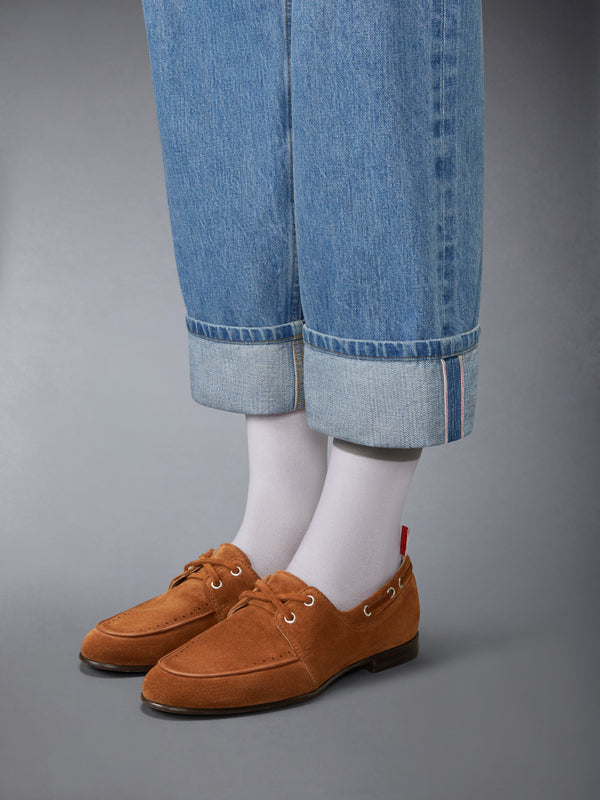 SUEDE FLEX LEATHER SOLE BOAT SHOE - image 4