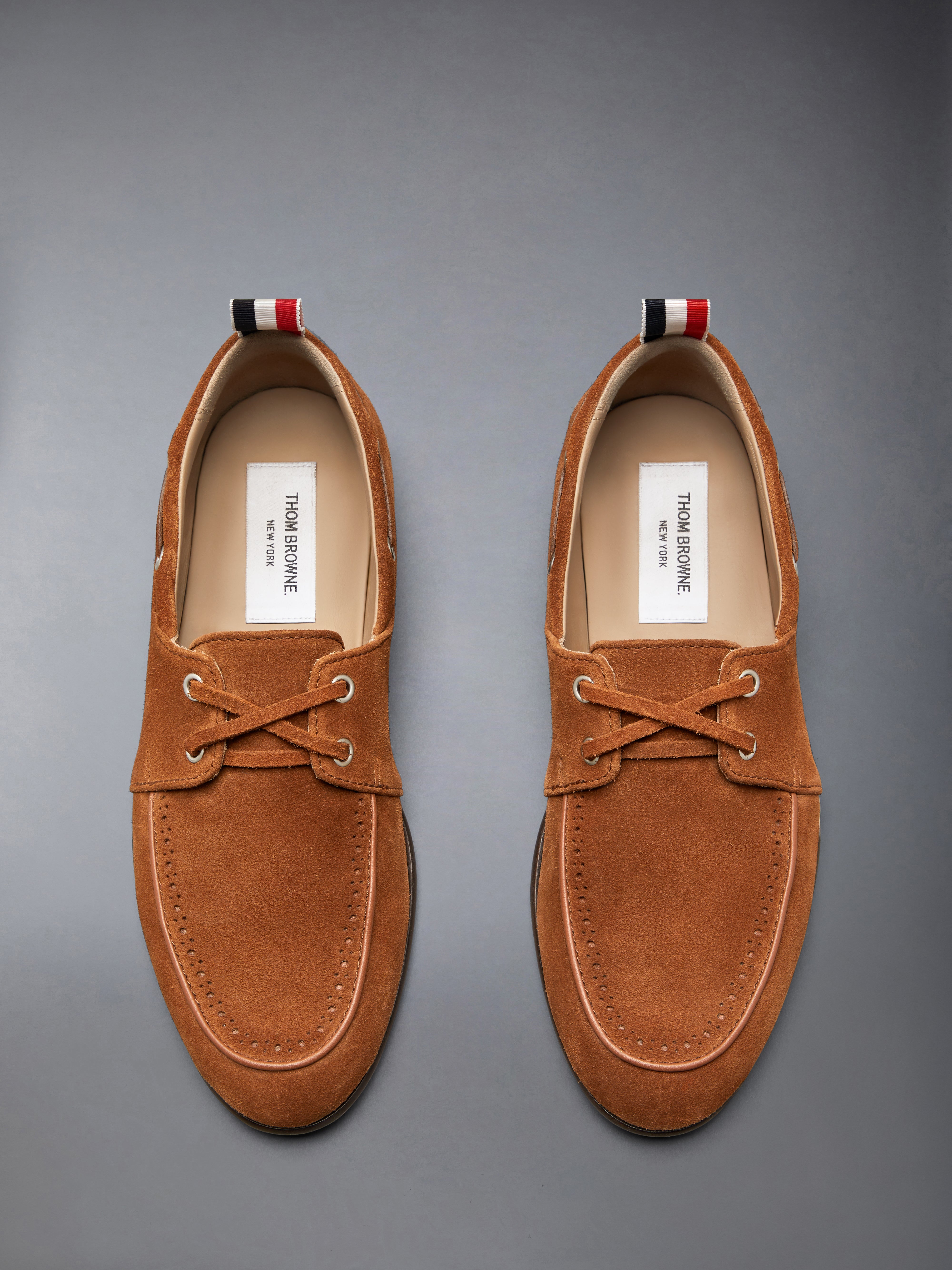 Suede Flex Leather Sole Boat Shoe | Thom Browne