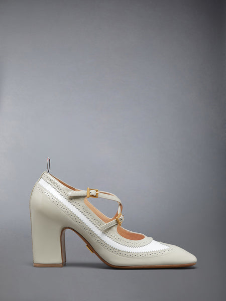 LEATHER CRISS CROSS THOM JOHN 75MM KHAKI/WHITE