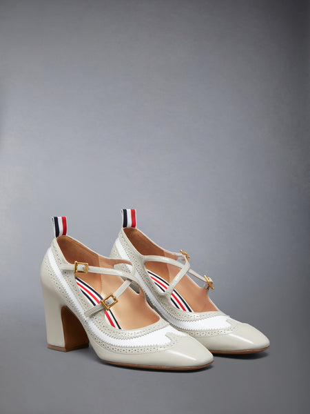 LEATHER CRISS CROSS THOM JOHN 75MM KHAKI/WHITE