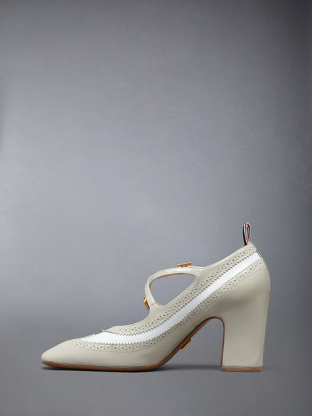 LEATHER CRISS CROSS THOM JOHN 75MM KHAKI/WHITE