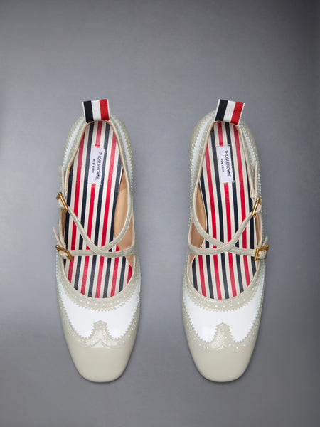 LEATHER CRISS CROSS THOM JOHN 75MM KHAKI/WHITE