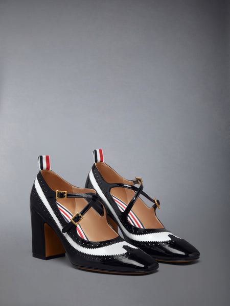 LEATHER CRISS CROSS THOM JOHN 75MM BLK/WHT