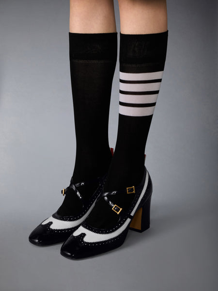 LEATHER CRISS CROSS THOM JOHN 75MM BLK/WHT