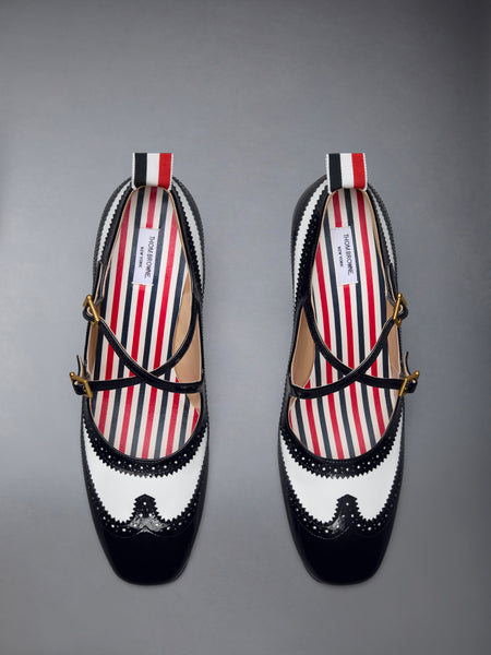 LEATHER CRISS CROSS THOM JOHN 75MM BLK/WHT