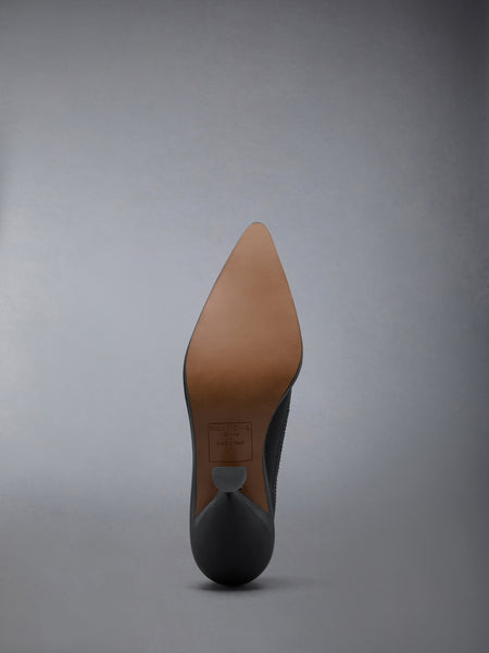 PEBBLE GRAIN LONGWING HEELED BROGUE 105MM