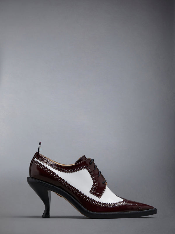SOFT SPAZZOLATO LONGWING SPECTATOR BROGUE HEEL 75MM - featured image