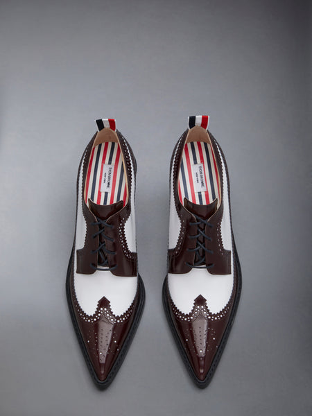 SOFT SPAZZOLATO LONGWING SPECTATOR BROGUE HEEL 75MM