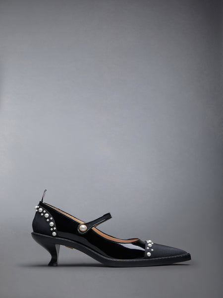 PEARLED PATENT THOM JOHN BROGUE BLACK