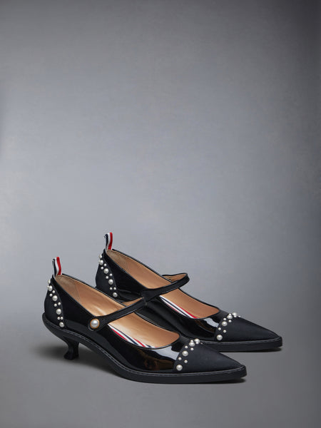 PEARLED PATENT THOM JOHN BROGUE BLACK