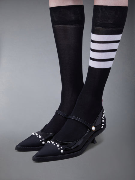 PEARLED PATENT THOM JOHN BROGUE BLACK