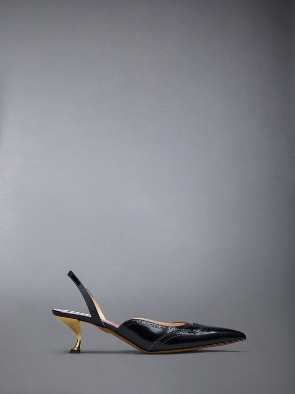 SMOOTH CALF WINGTIP SLINGBACK HEEL 50MM - featured image