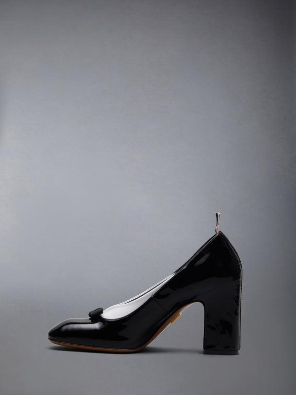 PATENT VITELLINO BOW & COLLAR COURT SHOES 90MM - image 3
