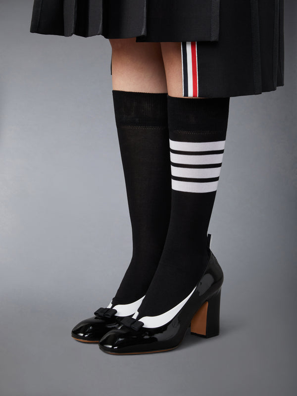 PATENT VITELLINO BOW & COLLAR COURT SHOES 90MM - image 4