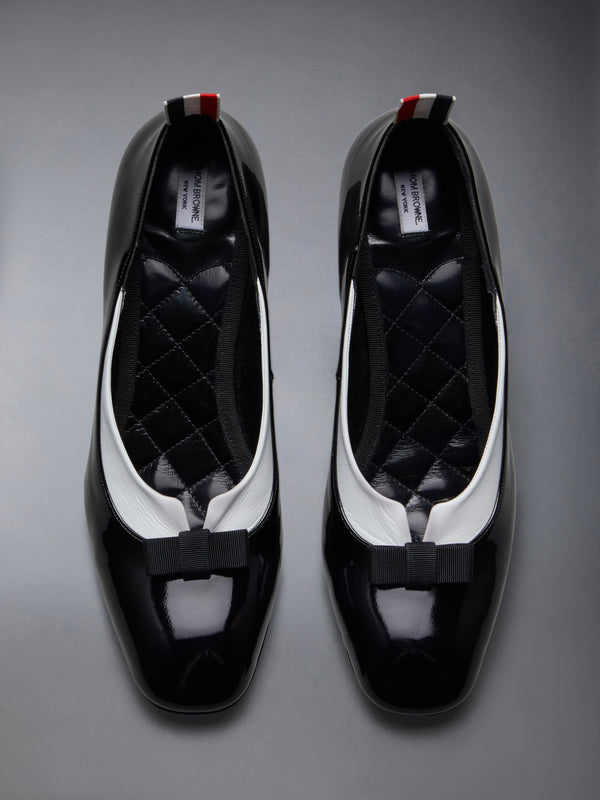 PATENT VITELLINO BOW & COLLAR COURT SHOES 90MM - image 5
