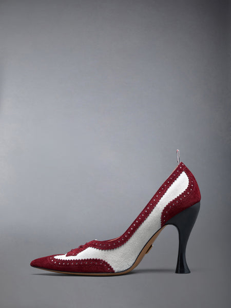 CALF SUEDE LOW THROAT WINGTIP PUMP 105MM