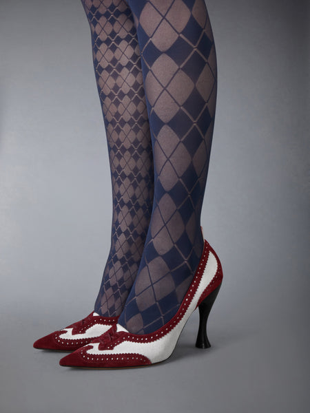 CALF SUEDE LOW THROAT WINGTIP PUMP 105MM
