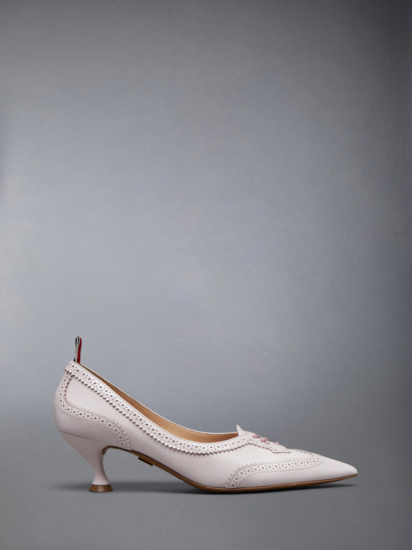 SOFT PATENT LEATHER WINGTIP 50MM CURVED HEEL PUMP - featured image