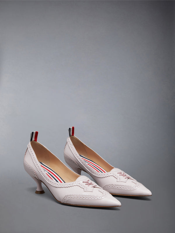 SOFT PATENT LEATHER WINGTIP 50MM CURVED HEEL PUMP - image 2