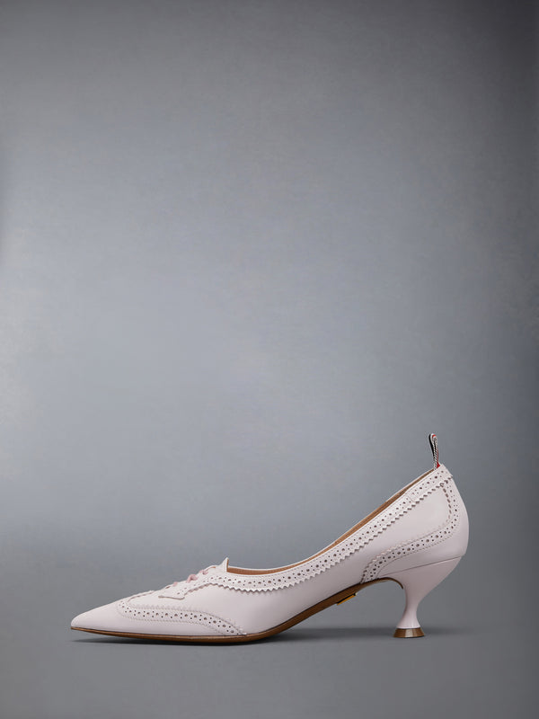 SOFT PATENT LEATHER WINGTIP 50MM CURVED HEEL PUMP - image 3
