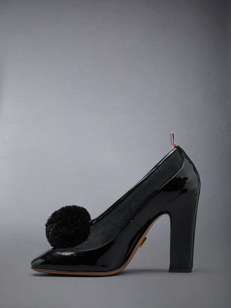 CALF SUEDE POM POM OPERA PUMP 90MM