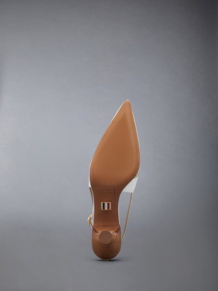 SOFT PATENT WINGTIP SLINGBACK 50MM KHAKI/WHITE