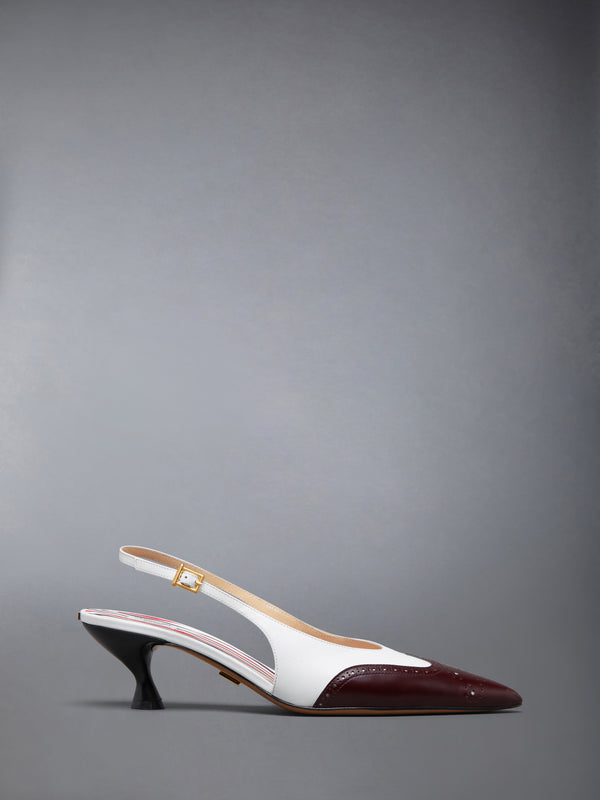 SOFT SPAZZOLATO SHINY CALF WINGTIP SLINGBACK 50MM - featured image