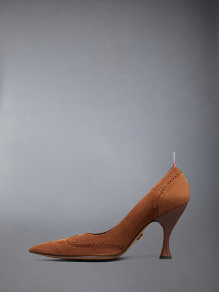 VELUKID WINGTIP PUMP 90MM CARAMEL