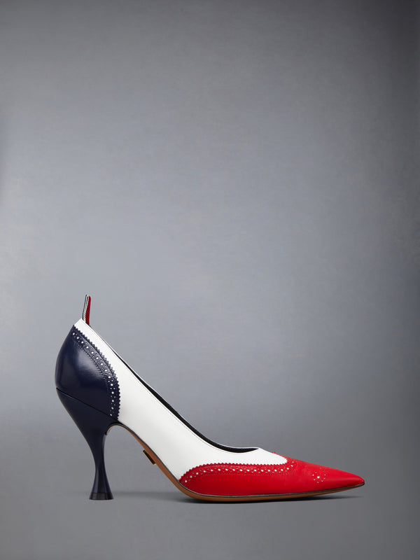 LEATHER WINGTIP PUMP 90MM - featured image