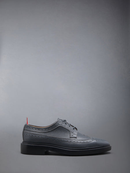 Pebble Grain Leather Longwing Brogue DARK GREY