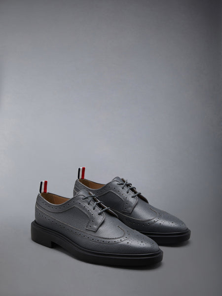 Pebble Grain Leather Longwing Brogue DARK GREY