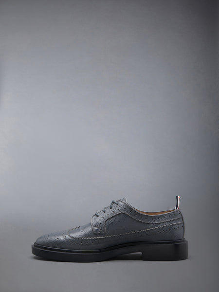 Pebble Grain Leather Longwing Brogue DARK GREY