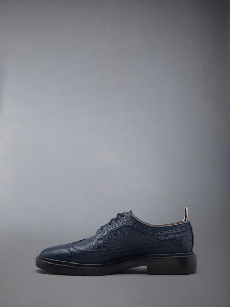 Pebble Grain Leather Longwing Brogue NAVY