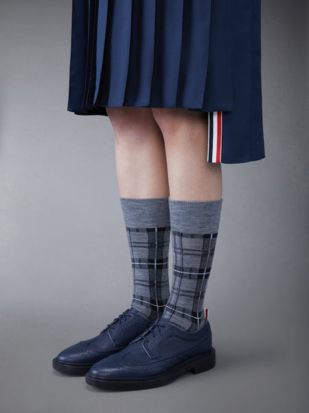 Pebble Grain Leather Longwing Brogue NAVY