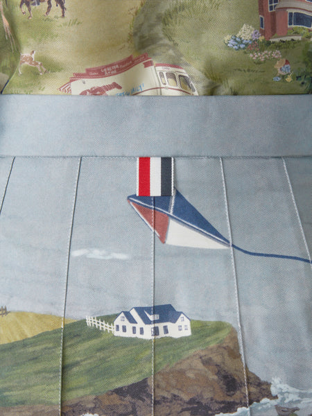 NANTUCKET SCENIC SILK TWILL PLEATED SKIRT SEASONAL MULTI