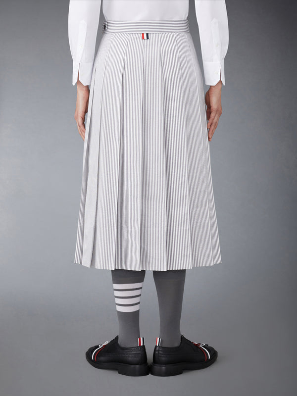 SEERSUCKER MIDI PLEATED SKIRT - image 3