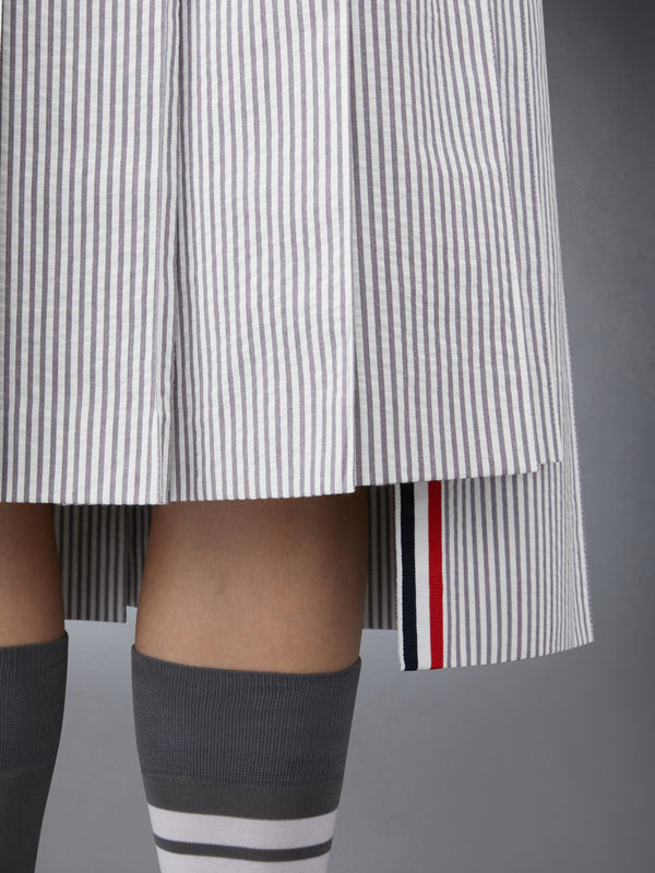 SEERSUCKER MIDI PLEATED SKIRT - image 5