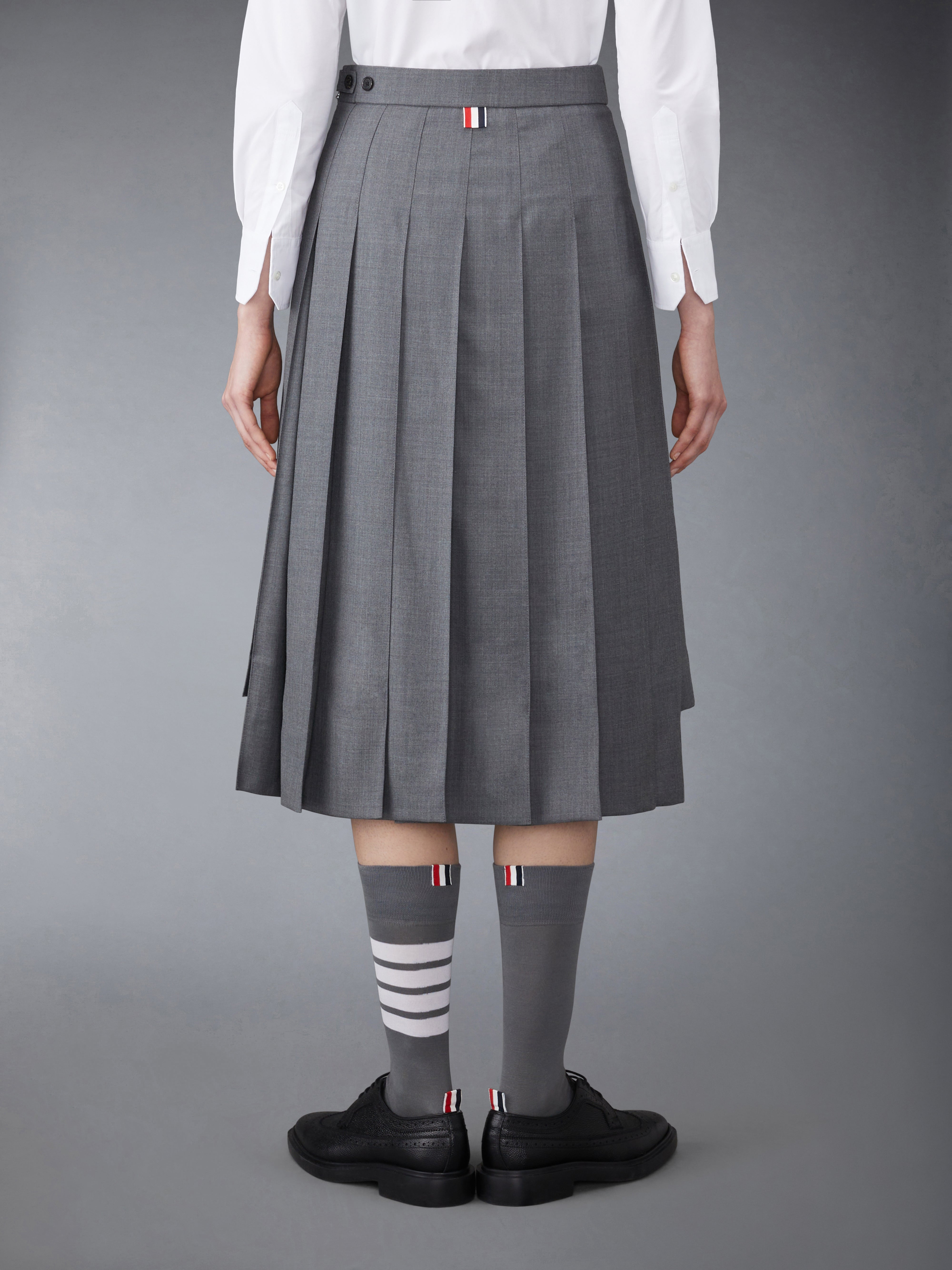 Twill Midi Pleated Skirt | Thom Browne