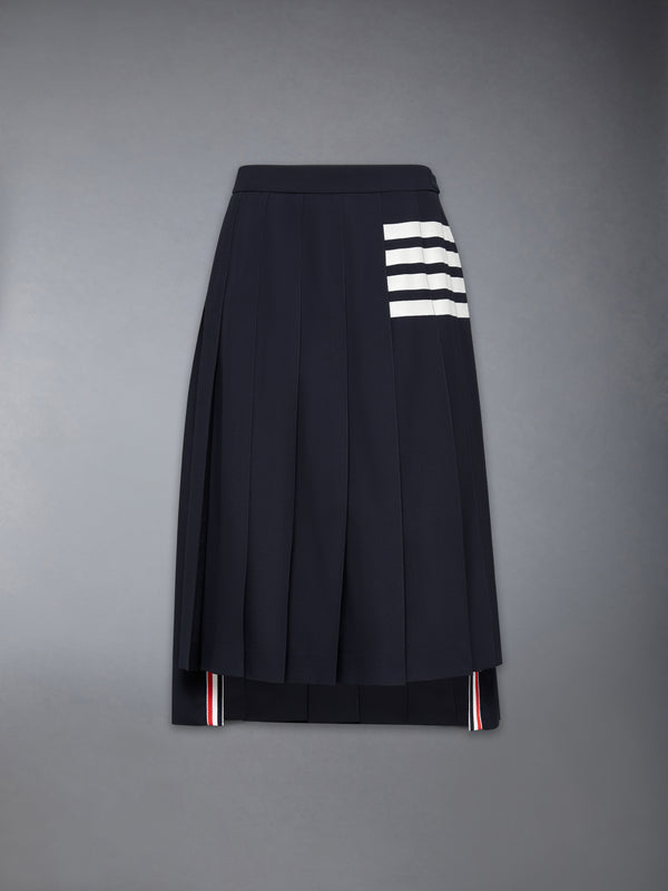 PLAIN WEAVE 4-BAR MIDI PLEATED SKIRT - featured image
