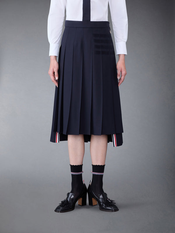 Plain Weave 4-Bar Dropped Back Pleated Skirt - featured image